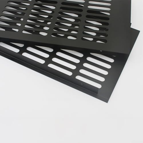 Lüftungsgitter aus schwarzer Aluminiumlegierung, rechteckige Form, geeignet für Schränke, Kleiderschränke, Schränke, ideal für die Belüftung von geschlossenen Räumen (80 x 150 mm) von CWOQOCW
