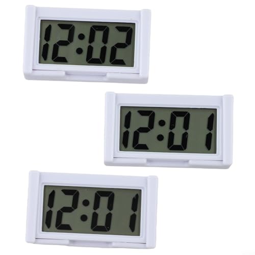 Mini-Auto-Armaturenbrett-Uhren mit gut ablesbarem LCD-Bildschirm, wasserdicht, stoßfest, Design für Armaturenbrett, Desktop oder Küche, Blau, Weiß und Schwarz, 3 Stück Mini-Auto-Armaturenbrett-Uhren mit gut ablesbarem LCD-Bildschirm, wasserdicht, stoßfest, Design für Armaturenbrett, Desktop oder Küche, Blau, Weiß und Schwarz, 3 Stück von CWOQOCW