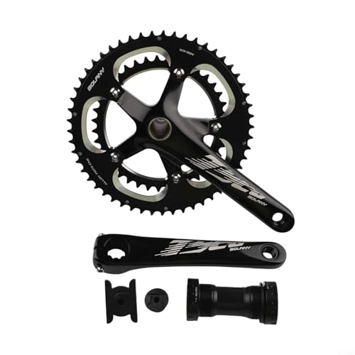 Rennrad-Kurbelgarnitur aus Aluminiumlegierung, 170 mm, mit doppeltem Kettenblatt, 53T, 39T und 130BCD für 10/11-Gang-Fahrräder Rennrad-Kurbelgarnitur aus Aluminiumlegierung, 170 mm, mit doppeltem Kettenblatt, 53T, 39T und 130BCD für 10/11-Gang-Fahrräder von CWOQOCW
