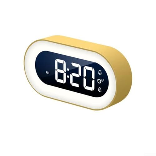 Schlafzimmer-Wecker für Schüler mit leuchtendem Display und leisem Betrieb, benutzerfreundliche Oberfläche mit Schlummerfunktion und Helligkeitseinstellungsfunktionen (Gelb) von CWOQOCW