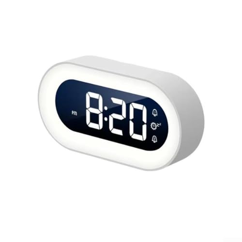 Schlafzimmer-Wecker für Schüler mit leuchtendem Display und leisem Betrieb, benutzerfreundliche Oberfläche mit Schlummerfunktion und Helligkeitseinstellungsfunktionen (weiß) von CWOQOCW