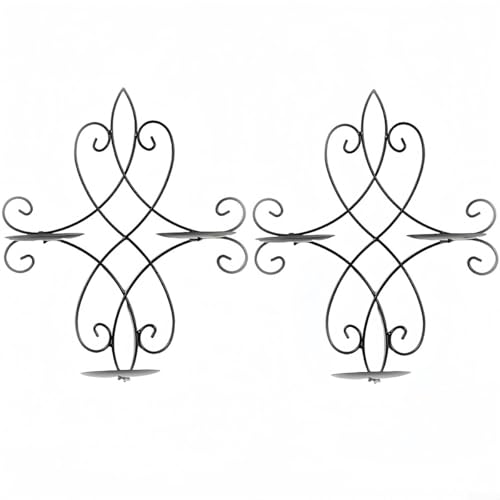 Set mit 2 Wandleuchtern für Kerzen, dekorative Metall-Kerzenhalter, zur Verbesserung der Wohnatmosphäre (schwarz) von CWOQOCW