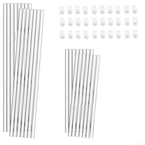 Set mit 30 transparenten Orchideenpfähle aus Acryl mit Clips zur Unterstützung von Pflanzenstielen und zur Verbesserung des gesunden Wachstums in Garten- und Zimmerpflanzen von CWOQOCW