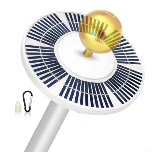 Solar Fahnenmast Licht 136 LED Beleuchtung Wasserdicht IP55 Automatisches Ein-/Ausschalten 2 Helligkeitsmodi für 4.6-7.6 m Fahnenmasten von CWOQOCW