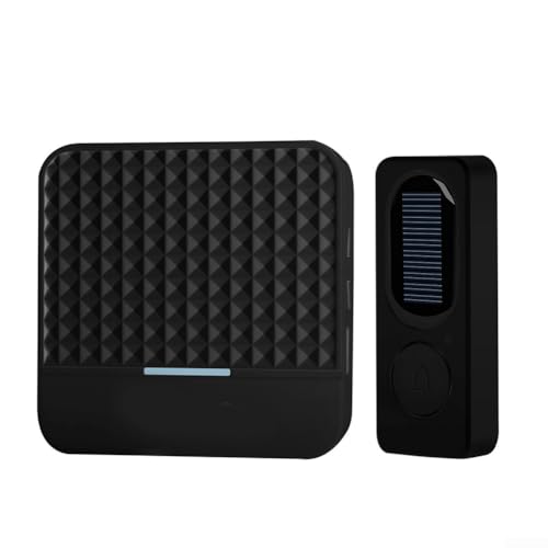 Solar Powered Funkklingel, Smart Music Doorbell Long Distance，Kabellose Türklingel Mit Solar Außen Haustürklingel Set, 300M Funk Reichweite Klingel Haustür von CWOQOCW