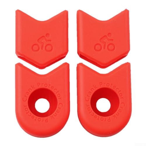 Universelle Passform Mountainbike Kurbelgarnitur Abdeckung lang anhaltender Schutz (4 Stück rot) von CWOQOCW