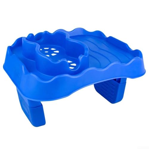 Verstellbares Pool-Tablett für Getränke und Snacks, kompatibel mit aufblasbarem Getränkehalter (hellblau) von CWOQOCW