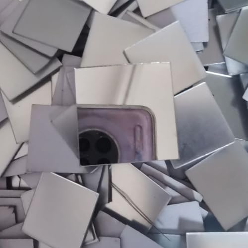 Verwandeln Sie Räume mit 100 Stück Glasspiegel-Aufklebern, 50 x 50 mm, für DIY-Discokugel-Bastelarbeiten (Silber) von CWOQOCW
