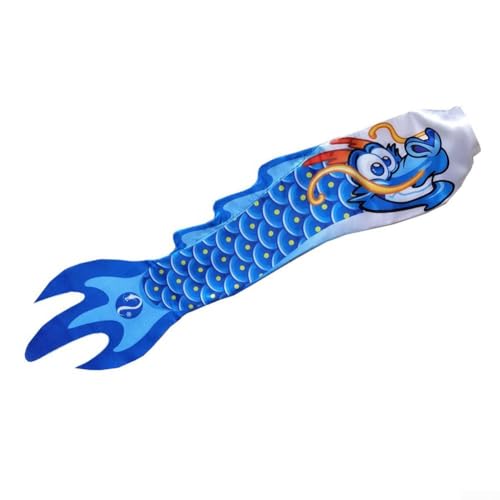 Windsack mit Drachen-Motiv, langlebiger Stoff, 70 cm Länge, Dekoration für die Haustür (blau) von CWOQOCW