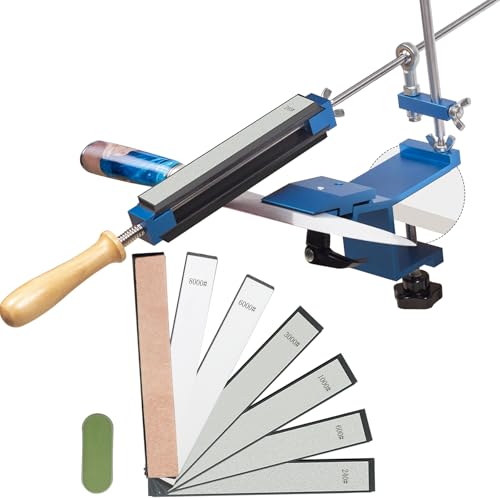 CWOVRS Messerschärfer Profi, Professioneller Messerschärfer mit Schnellspann Design, Festwinkel Messerschärfsystem Schleifmittel-Haltesystem, 2 Wasserstein + 4 Diamantsteine + Polierkit CWOVRS Messerschärfer Profi, Professioneller Messerschärfer mit Schnellspann Design, Festwinkel Messerschärfsystem Schleifmittel-Haltesystem, 2 Wasserstein + 4 Diamantsteine + Polierkit von CWOVRS