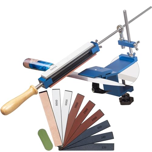 CWOVRS Messerschärfer Profi, Professioneller Messerschärfer mit Schnellspann-Design, Festwinkel Messerschärfsystem Schleifmittel-Haltesystem für Feinschleif-Polierwerkzeug, 8 Schleifsteine + 1 Leder CWOVRS Messerschärfer Profi, Professioneller Messerschärfer mit Schnellspann-Design, Festwinkel Messerschärfsystem Schleifmittel-Haltesystem für Feinschleif-Polierwerkzeug, 8 Schleifsteine + 1 Leder von CWOVRS
