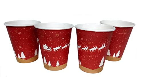 CW-Pack 1000 Glühweinbecher, Kaffebecher, Einwegbecher Coffee to Go Becher PappbecherWeihnachten EXKLUSIV von CW-Pack
