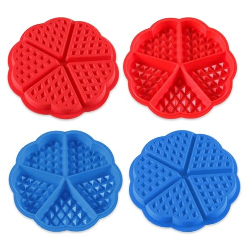 4 Stück 5-Gliedrige Waffelformen, Silikon-Waffelformen, Back-Diy-Werkzeuge, Kuchen- Und Keksbacken-Dekorationswerkzeuge, Küchen-Backwerkzeuge, Silikon-Muffinformen von CWPFVQA