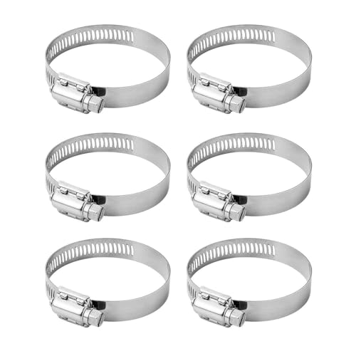6 Stück Edelstahl-Rohrschellen, Edelstahl-Schlauchschellen, Rohrbefestigungsschellen, Verstellbare Schlauchschellen, Große Rohrschellen, Multifunktionale Schlauchschellen von CWPFVQA