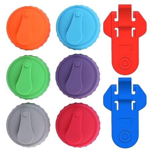 6 Stück Getränkedosendeckel, 2 Stück Flaschenöffner, Bierdosen-Verschlusskappen, Wiederverwendbare Deckel, Getränkeschutzkappen, Dosenverschlusskappen 6 Stück Getränkedosendeckel, 2 Stück Flaschenöffner, Bierdosen-Verschlusskappen, Wiederverwendbare Deckel, Getränkeschutzkappen, Dosenverschlusskappen von CWPFVQA