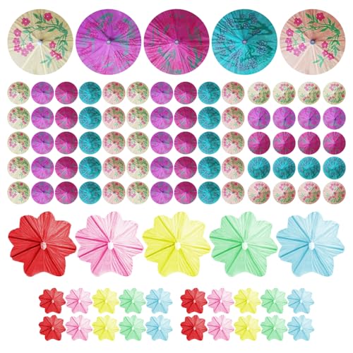 70 Kleine Regenschirme Mit Früchten Signiert, 20 Blumenschirme Signiert, Cocktailschirme, Cocktaildekorationen, Papierschirmcocktails, Bardekoration, Cocktaildekoration Aus Papier von CWPFVQA