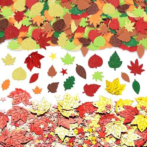 CWPFVQA 100 Stück Ahornblatt-Aufkleber Und 10 G Ahornblatt-Konfetti, Partydekorationen, Glitzer-Konfetti, DIY-Bastelzubehör, Herbstdekorationen CWPFVQA 100 Stück Ahornblatt-Aufkleber Und 10 G Ahornblatt-Konfetti, Partydekorationen, Glitzer-Konfetti, DIY-Bastelzubehör, Herbstdekorationen von CWPFVQA