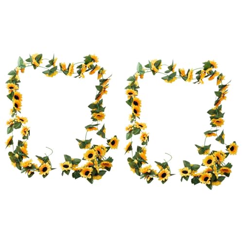CWPFVQA 2 Künstliche Sonnenblumen-Blumenranken, Künstliche Blumenranken, Blumenranken-Dekoration, Garten-Hängeranken, Heimdekoration, Blumenranken, Party-Wandbogen-Dekoration CWPFVQA 2 Künstliche Sonnenblumen-Blumenranken, Künstliche Blumenranken, Blumenranken-Dekoration, Garten-Hängeranken, Heimdekoration, Blumenranken, Party-Wandbogen-Dekoration von CWPFVQA
