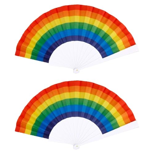 CWPFVQA 2 Stück Regenbogen-Faltventilatoren, Regenbogen-Farbverlaufsdesign, Faltbar Und Tragbar, Leicht Und Einfach Zu Tragen, Geeignet Für Den Außen- Und Innenbereich. CWPFVQA 2 Stück Regenbogen-Faltventilatoren, Regenbogen-Farbverlaufsdesign, Faltbar Und Tragbar, Leicht Und Einfach Zu Tragen, Geeignet Für Den Außen- Und Innenbereich. von CWPFVQA