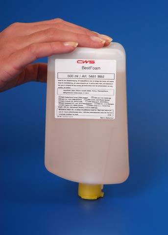 CWS 5481000 Seifenkonzentrat Best Foam Mild Blumiger Duft für CWS Seifenspender Paradise Foam Slim 1 VE = 12 Stück à 500 ml dermatologisch getestet von CWS-Boco