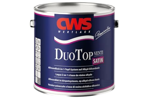 CWS CD Color Duo Top Satin, weiss, 1 L Seidenglänzender Allroundlack auf Alkyd-Silikon-Basis. Lösemittelbasiertes Ein-Topf-System zur Grund- und Decklackierung im Innen- und Außenbereich. von CWS Wertlack