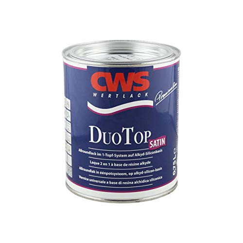 CWS CD-Color Duo Top Lack satin weiss 0,75L, Seidenglänzender Allroundlack auf Alkyd-Silikon-Basis. Lösemittelbasiertes Ein-Topf-System zur Grund- und Decklackierung im Innen- und Außenbereich. von CWS Wertlack