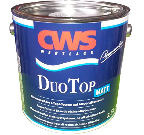 CWS CD Color Duo Top Matt, 2,5 L weiss, Matter Allroundlack auf Alkyd-Silikon-Basis. Lösemittelbasiertes Ein-Topf-System zur Grund- und Decklackierung im Innen- und Außenbereich. von CWS