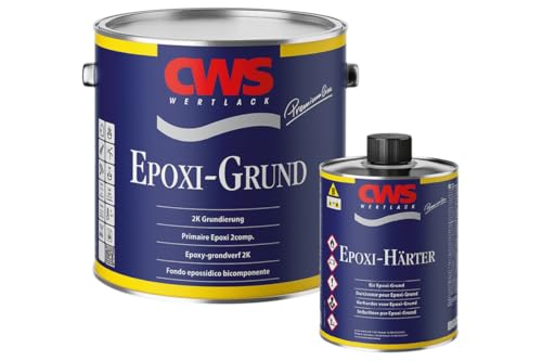 CWS WERTLACK Epoxi Grund SET weiß 2,5 + 0,5 kg Härter, Matte 2-Komponenten-Universalgrundierung für nicht saugende Untergründe von CWS