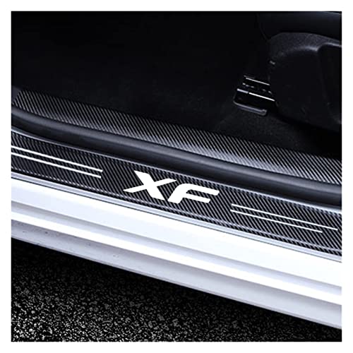 4 StüCk Auto Styling Kohlefaser Einstiegsleisten Kick Plates für Jaguar XF X250 X260 2018 2019 2020 2021-2012, Türschwelle Scuff Pedal Anti Scratch Schwellenabdeckung Schutz Trim Sticker Zubehör von CWWHY