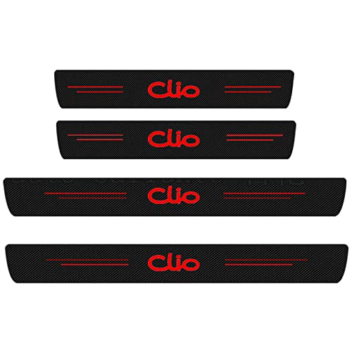 Auto Kohlefaser Einstiegsleisten Für Ren-ault Clio 2 3 4 5 Sport RS Line 2021-1998 Tuning Zubehör 4 STÜCKE Auto Scuff Plate Türschwelle Sill Aufkleber von CWWHY