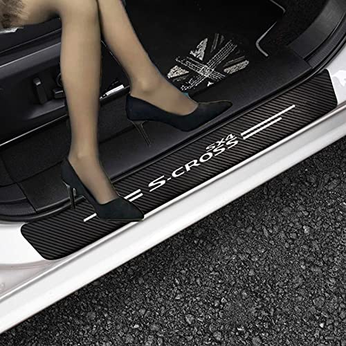Auto Kohlefaser Einstiegsleisten Für Suz-uki SX4 S-Cross S Cross Tuning Zubehör 4 STÜCKE Auto Scuff Plate Türschwelle Sill Aufkleber von CWWHY