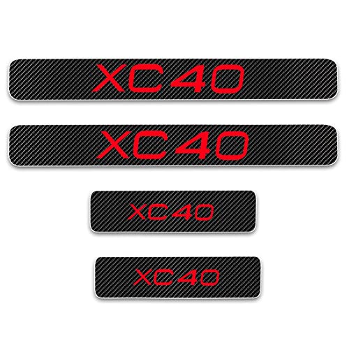 Auto Kohlefaser Einstiegsleisten Für Vo-lvo XC40 XC 40 Tuning Zubehör 4 STÜCKE Auto Scuff Plate Türschwelle Sill Aufkleber von CWWHY