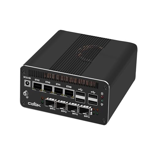 CWWK AI Mini PC Core Ultra 5 125H Firewall Appliance, 4 x 10GbE SFP+ Mini Computer, 4X 2.5GbE LAN, S10 Linux Server Micro PC, DDR5 64GB RAM 2TB NVMe, PCIe4.0 x4, USB-C, HD, DP CWWK AI Mini PC Core Ultra 5 125H Firewall Appliance, 4 x 10GbE SFP+ Mini Computer, 4X 2.5GbE LAN, S10 Linux Server Micro PC, DDR5 64GB RAM 2TB NVMe, PCIe4.0 x4, USB-C, HD, DP von CWWK