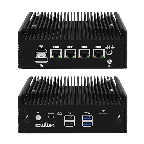 CWWK Mini PC Fanless Ryzen 5 5500U Firewall Appliance, 4 x i226-V 2.5GbE LAN OPNsense Mini Computer, F16 Micro PC 8GB RAM 256GB SSD, 2-NVMe, USB-C, 3-Display, MicroSD, M.2 E-Key CWWK Mini PC Fanless Ryzen 5 5500U Firewall Appliance, 4 x i226-V 2.5GbE LAN OPNsense Mini Computer, F16 Micro PC 8GB RAM 256GB SSD, 2-NVMe, USB-C, 3-Display, MicroSD, M.2 E-Key von CWWK