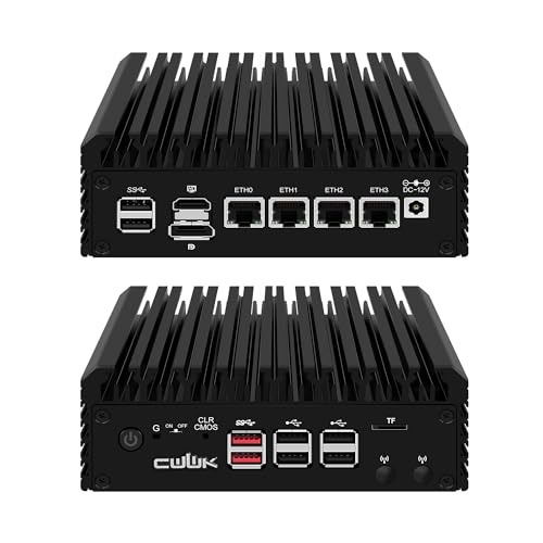 CWWK Mini PC N150 (Upgraded N100) Firewall Appliance, 4X i226-V 2.5GbE LAN OPNsense Mini Computer, F6 Fanless Micro PC DDR5 16GB RAM 1TB SSD, PCIe3.0 x4, 2-Display, TF, M.2 E-Key von CWWK