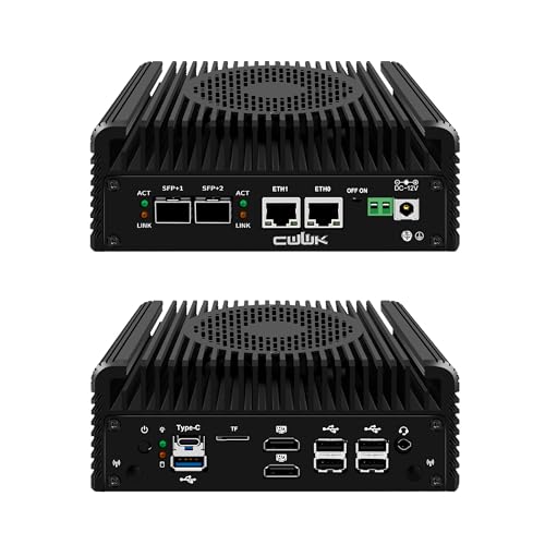 CWWK N150 Mini PC Firewall Appliance, 2 x 10GbE SFP+ Mini Computer mit 2 x i226-V 2.5GbE LAN, S2 OPNsense Micro PC Barebone DDR5 NO RAM/SSD/OS, USB-C, TF, Dual 4K Display, AES-NI CWWK N150 Mini PC Firewall Appliance, 2 x 10GbE SFP+ Mini Computer mit 2 x i226-V 2.5GbE LAN, S2 OPNsense Micro PC Barebone DDR5 NO RAM/SSD/OS, USB-C, TF, Dual 4K Display, AES-NI von CWWK