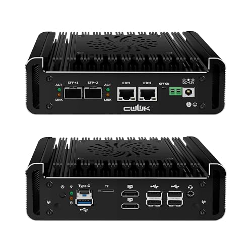 CWWK N355 Mini-PC Firewall Appliance, 2 x 10GbE SFP+ Mini-Computer mit 2 x i226-V 2.5GbE LAN, S1 OPNsense Micro-PC DDR5 16GB RAM 256GB NVMe SSD, Dual 4K-Display, USB-C, TF, AES-NI CWWK N355 Mini-PC Firewall Appliance, 2 x 10GbE SFP+ Mini-Computer mit 2 x i226-V 2.5GbE LAN, S1 OPNsense Micro-PC DDR5 16GB RAM 256GB NVMe SSD, Dual 4K-Display, USB-C, TF, AES-NI von CWWK