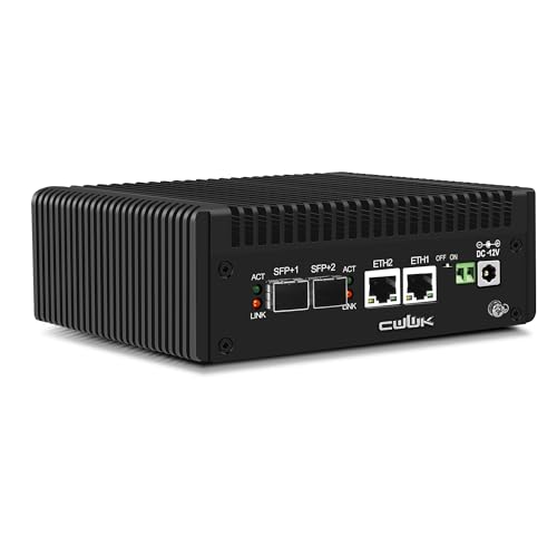 CWWK S8 N100 Mini PC Firewall Appliance, Dual 10GbE SFP+ Mini Computer with 2 x i226-V 2.5GbE LAN, OPNsense Micro PC DDR5 16GB RAM 256GB NVMe SSD, USB-C, MicroSD, 2-Display, AES-NI CWWK S8 N100 Mini PC Firewall Appliance, Dual 10GbE SFP+ Mini Computer with 2 x i226-V 2.5GbE LAN, OPNsense Micro PC DDR5 16GB RAM 256GB NVMe SSD, USB-C, MicroSD, 2-Display, AES-NI von CWWK