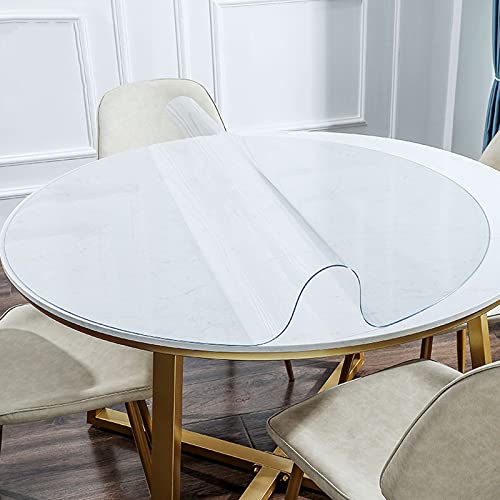 CWYP-039 Rund Transparente Tischdecke,Haushalt Transparent PVC Tischdecke Tischmatte Schreibtisch Tischfolie Schutzfolie Tischschutz Matte,Wasserdicht/Ölbeständig,Waschbare Tischdecke (90cm(35in)) von CWYP-039