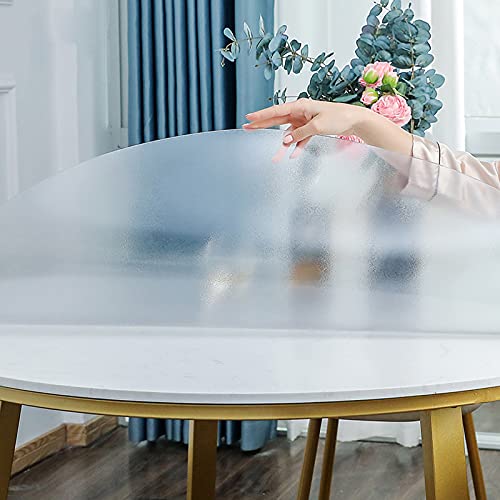 Rutschfeste Runde Tischdecke,Haushalt Transparent Matt PVC Tischdecke Tischmatte Schreibtisch Tischfolie Schutzfolie Tischschutz Matte,Wasserdicht/Ölbeständig,Waschbare Tischdecke (105cm(41in)) von CWYP-039