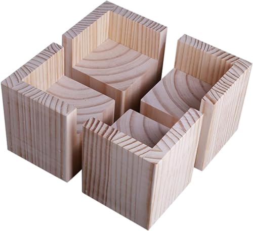 CWYP-043 4 Stück Möbel Risers Möbelerhöher Betterhöhung Möbelerhöhung Tischerhöher Elefantenfuß Bed Riser aus Holz (Size:5x5x10cm) von CWYP-043