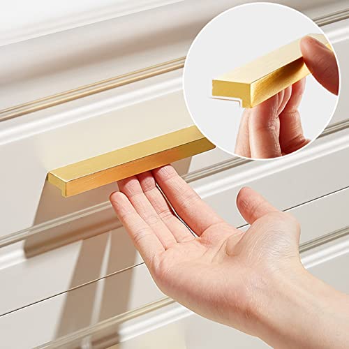 CWYP-40 Möbelgriffe Gold Lang,2 Stück Handgriffe Schrankgriffe, Massive Aluminium | Eloxierte Oberfläche,96-1170 mm L-Zuggriffe,Kleiderschrank Zieht Griffe Küchenschrank Türgriffe (lochabstand 195mm) von CWYP-40