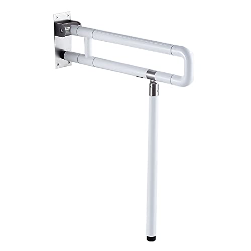 WC Haltegriff Edelstahl Falten Badezimmer Haltegriffe Weiß Stützklappgriff Wandstützgriff Toilette Geländer Sicherheitsgriffe Sicherheits Aufstehhilfe für Alter Menschen Behinderte (75cm) von CWYP-40