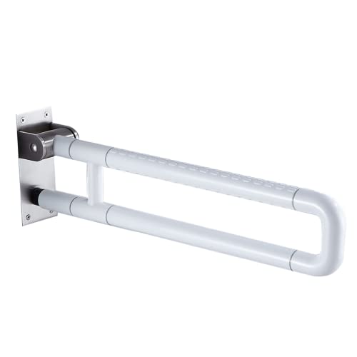 Wandhalterungs Handicap Haltegriffe Anti-Rutsch-Griff-Haltegriff Weiß Bad Stützklappgriff Badezimmer-Dusche Sicherheitsgriffe WC Klappgriff Edelstahl für Senioren Behinderte Schwangere Frau (60cm) von CWYP-40