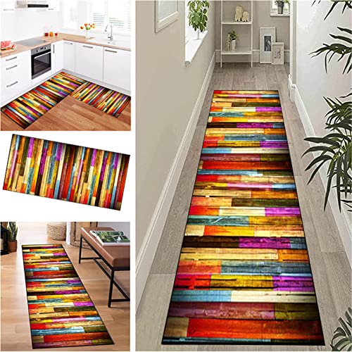 CWYPB Teppich Läufer Flur rutschfest Waschbar Küchenläufer Teppichläufer Meterware Moderne Bunt Lang Flurteppich Läufer Für Wohnzimmer Küche Schlafzimmer Balkon Eingangsteppich,90x400cm von CWYPB