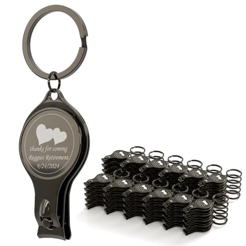 60 Stück personalisierter 4-in-1-Multifunktions-Flaschenöffner, Schwarzer Nagelknipser, Hochzeitsgeschenke, Brauerei, privat, individuell, Multitool-Geschenke für Männer. von CWYW
