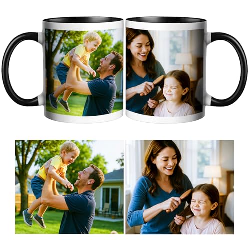 Personalised Coffee Mug with Photo Personalised Ceramic Mug Personalised Mug with 2 Photos/Logo Personalized Gifts Designed for Family,Birthdays,Weddings von CWYW