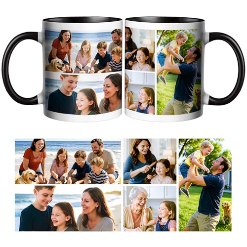 Personalised Coffee Mug with Photo Personalised Ceramic Mug Personalised Mug with 5 Photos/Logo Personalized Gifts Designed for Family,Birthdays,Weddings von CWYW