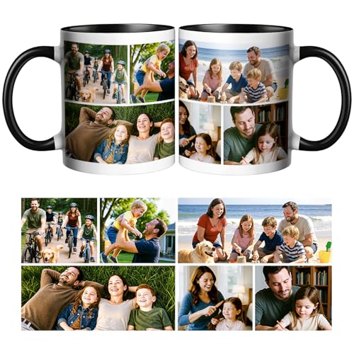 Personalised Coffee Mug with Photo Personalised Ceramic Mug Personalised Mug with 6 Photos/Logo Personalized Gifts Designed for Family,Birthdays,Weddings von CWYW