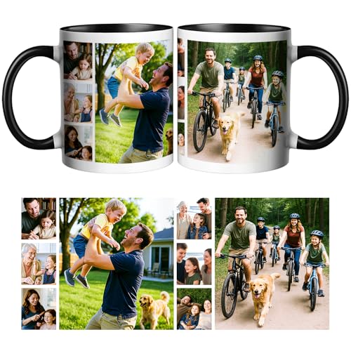 Personalised Coffee Mug with Photo Personalised Ceramic Mug Personalised Mug with 8 Photos/Logo Personalized Gifts Designed for Family,Birthdays,Weddings von CWYW
